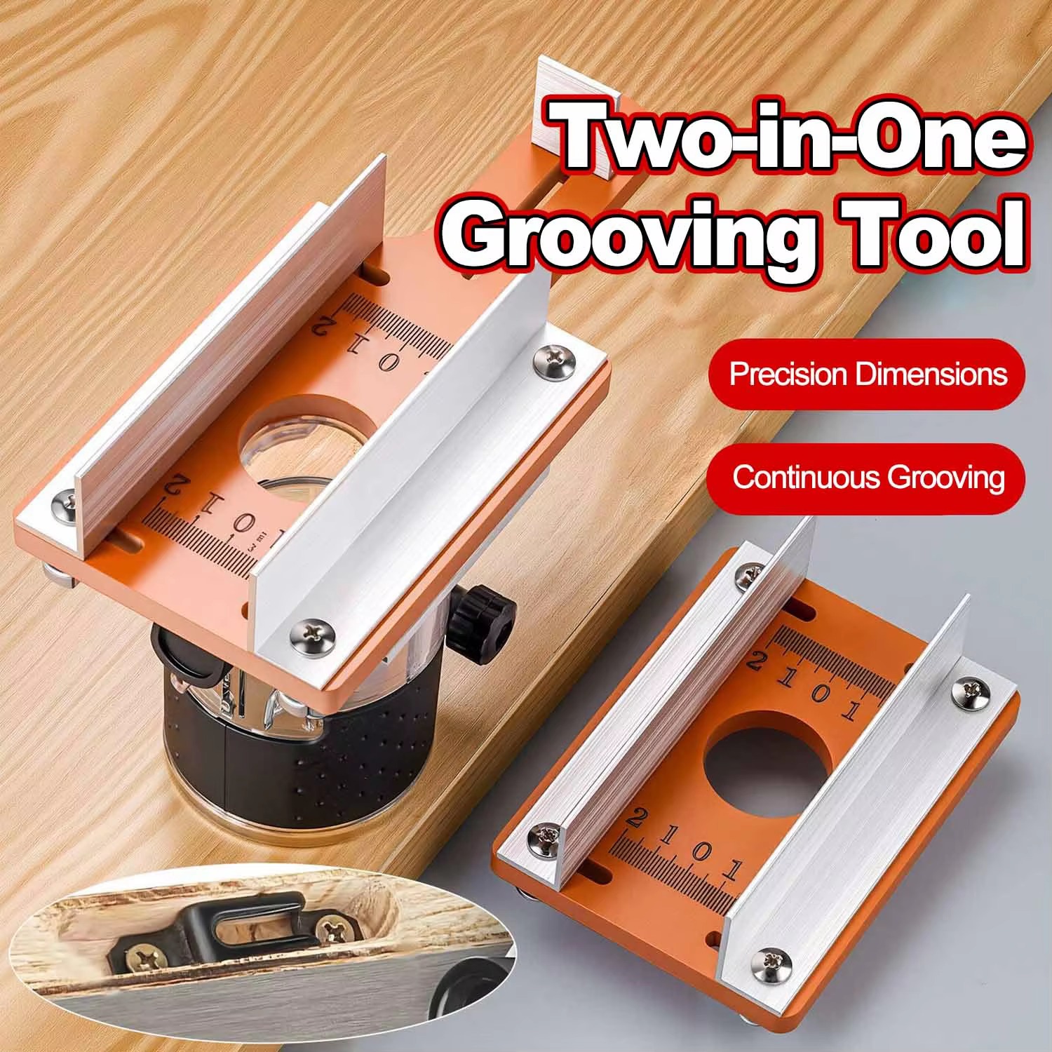 Woodworking Edge Trimmer - Wood Router Slotting Locator Accurate Slotted