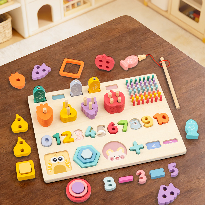 Wooden Multifunctional Logarit - Woodworking Kids Toys 评论和价格