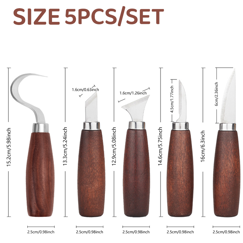 5pcs tools for wood carving Ch - Woodworking Knives 评论和价格