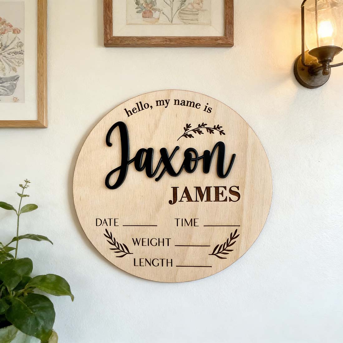 1Pc Custom Baby Announcement S - Woodworking Laser 评论和价格