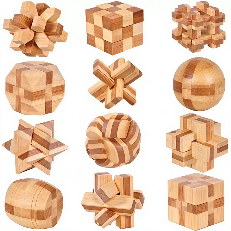NEW 4.5CM Lu Ban Lock Puzzle B - Woodworking Kids Toys 评论和价格