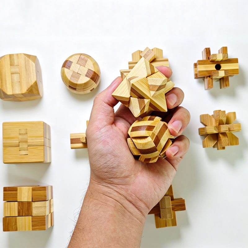 NEW 4.5CM Lu Ban Lock Puzzle B - Woodworking Kids Toys 评论和价格