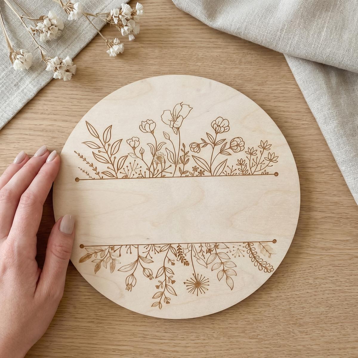 Personalized Floral Round Wood - Woodworking Laser 评论和价格