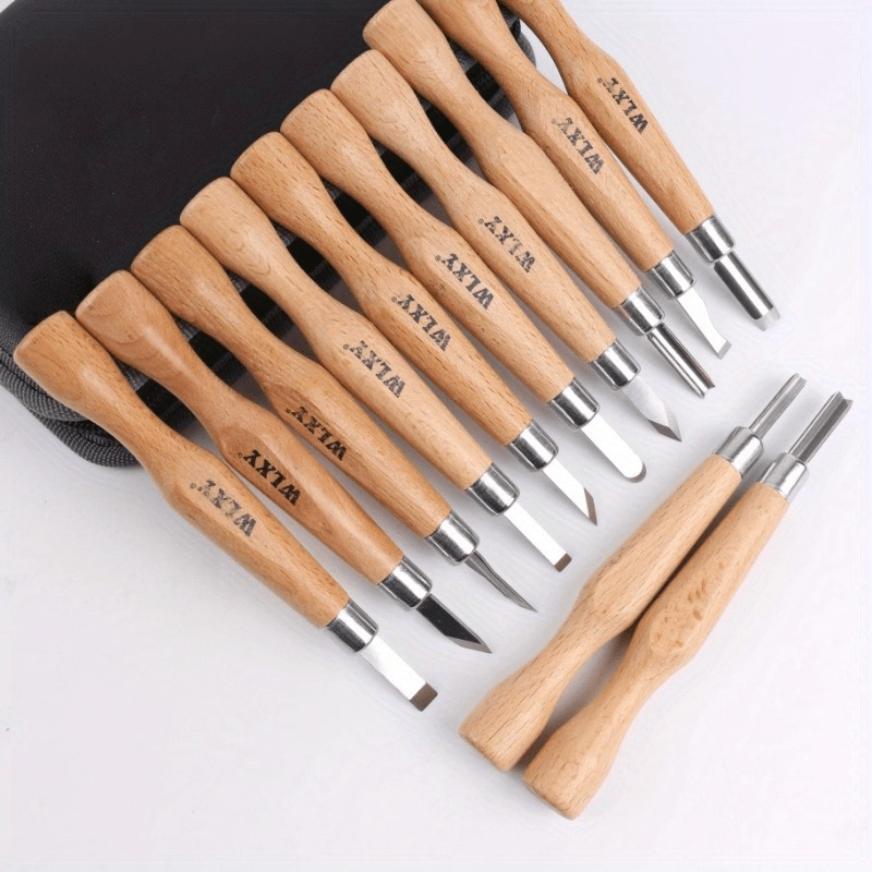 Set Of 12 Professional Wooden  - Woodworking Knives 评论和价格