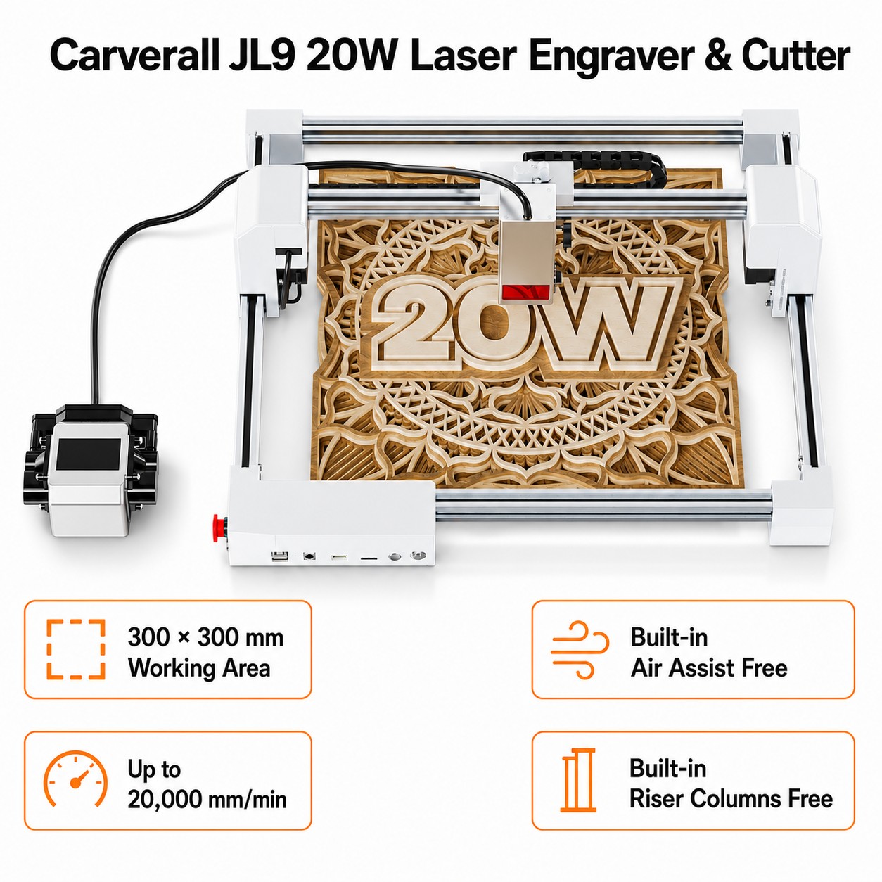 Carverall JL9 20W Laser Engrav - Woodworking Laser 评论和价格